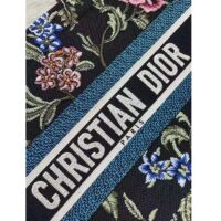 Dior Women CD Medium Book Tote Black Multicolor Dior Petites Fleurs Embroidery (10)