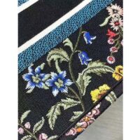 Dior Women CD Medium Book Tote Black Multicolor Dior Petites Fleurs Embroidery (10)