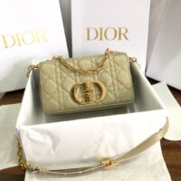 Dior Women CD Small Dior Caro Bag Beige Supple Cannage Calfskin (1)