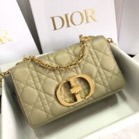 Dior Women CD Small Dior Caro Bag Beige Supple Cannage Calfskin (1)