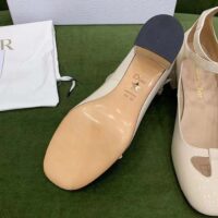 Dior Women Shoes CD Aime Dior Ballerina Pump White Patent Calfskin (1)