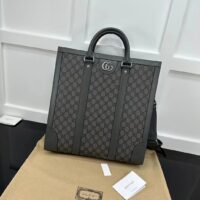 Gucci GG Unisex Ophidia Medium Tote Bag Grey Black GG Supreme Canvas (11)