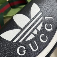 Gucci Unisex GG Adidas x Gucci Mini Bag Black Leather Off White Trefoil Print (2)