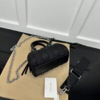 Gucci Unisex GG Matelassé Mini Bag Black GG Matelassé Nylon Leather Double G (3)