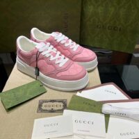 Gucci Unisex GG Sneaker Pink GG Supreme Canvas Printed Interlocking G 5.6 Cm Heel (7)