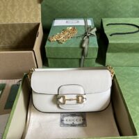 Gucci Women Dionysus Small Shoulder Bag White Leather GG Supreme Canvas (2)