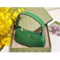 Gucci Women GG Aphrodite Shoulder Bag Double G Green Leather Zip Closure (1)