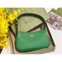 Gucci Women GG Aphrodite Shoulder Bag Double G Green Leather Zip Closure (1)