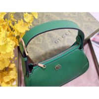 Gucci Women GG Aphrodite Shoulder Bag Double G Green Leather Zip Closure (1)