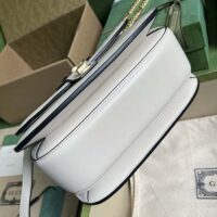 Gucci Women GG Blondie Top-Handle Bag White Leather Round Interlocking G (1)