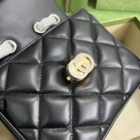 Gucci Women GG Deco Mini Shoulder Bag Black Quilted Leather Interlocking G (1)