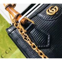 Gucci Women GG Diana Lizard Mini Bag Black Lizard Double G (9)