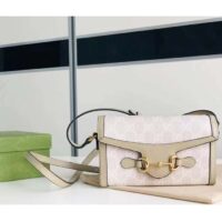 Gucci Women GG Horsebit 1955 Mini Bag Beige White GG Supreme Canvas (3)