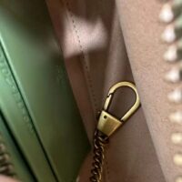 Gucci Women GG Marmont Matelassé Mini Bag Sage Green Chevron Leather (9)