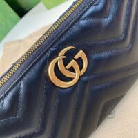 Gucci Women GG Marmont Shoulder Bag Black Matelassé Chevron Leather Double G (1)