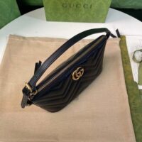 Gucci Women GG Marmont Shoulder Bag Black Matelassé Chevron Leather Double G (1)