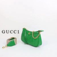 Gucci Women GG Matelassé Handbag Green GG Matelassé Leather Double G (7)