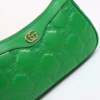 Gucci Women GG Matelassé Handbag Green GG Matelassé Leather Double G (7)