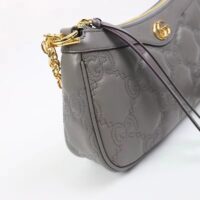 Gucci Women GG Matelassé Handbag Grey GG Matelassé Leather Double G (1)