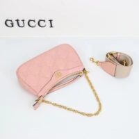 Gucci Women GG Matelassé Handbag Pink GG Matelassé Leather Double G (7)