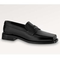 Louis Vuitton LV Unisex Connelly Flat Loafer Black Glazed Calf Leather Outsole (4)