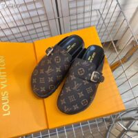 Louis Vuitton LV Unisex Cosy Flat Comfort Clog Cacao Brown Patent Monogram Canvas (10)