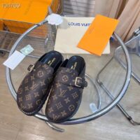 Louis Vuitton LV Unisex Cosy Flat Comfort Clog Cacao Brown Patent Monogram Canvas (10)