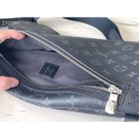 Louis Vuitton LV Unisex Duo Sling Bag Black Monogram Coated Canvas Taiga Cowhide Leather (13)