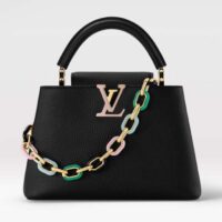 Louis Vuitton LV Women Capucines BB Handbag Black Taurillon Cowhide Leather (10)