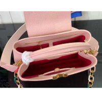 Louis Vuitton LV Women Capucines BB Handbag Jasmine Pink Taurillon Leather (7)