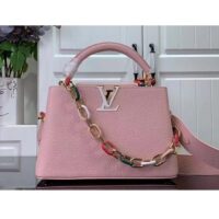 Louis Vuitton LV Women Capucines BB Handbag Jasmine Pink Taurillon Leather (7)