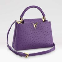 Louis Vuitton LV Women Capucines BB Purple Menthe Mint Ostrich Leather Monogram Flower (3)