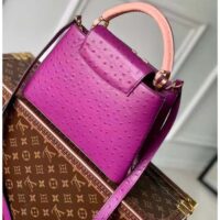 Louis Vuitton LV Women Capucines BB Purple Menthe Mint Ostrich Leather Monogram Flower (3)