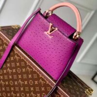 Louis Vuitton LV Women Capucines BB Purple Menthe Mint Ostrich Leather Monogram Flower (3)