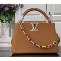 Louis Vuitton LV Women Capucines MM Handbag Hazelnut Brown Taurillon Cowhide Leather (3)