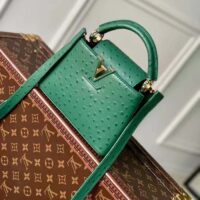 Louis Vuitton LV Women Capucines Mini Menthe Mint Ostrich Leather Monogram Flower (9)