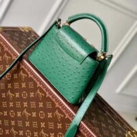 Louis Vuitton LV Women Capucines Mini Menthe Mint Ostrich Leather Monogram Flower (9)