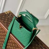 Louis Vuitton LV Women Capucines Mini Menthe Mint Ostrich Leather Monogram Flower (9)