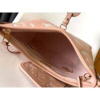 Louis Vuitton LV Women CarryAll PM Bag Pink Beige Embossed Supple Grained Cowhide Leather (1)