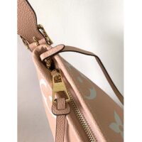 Louis Vuitton LV Women CarryAll PM Bag Pink Beige Embossed Supple Grained Cowhide Leather (1)