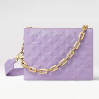 Louis Vuitton LV Women Coussin PM Handbag Light Purple Lambskin Zip Closure (6)