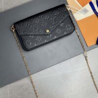 Louis Vuitton LV Women Félicie Pochette Black Monogram Empreinte Embossed Supple Grained Cowhide (2)