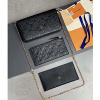 Louis Vuitton LV Women Félicie Pochette Black Monogram Empreinte Embossed Supple Grained Cowhide (2)