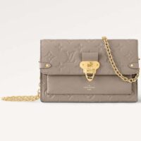 Louis Vuitton LV Women Vavin Chain Wallet Tourterelle Gray Embossed Cowhide Leather (1)