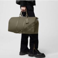 Louis Vuitton Unisex Keepall Bandoulière 50 Travel Bag Khaki LV Aerogram Cowhide Leather (5)