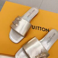 Louis Vuitton Women LV Shake Flat Mule Gold Metallic Lambskin Leather (6)