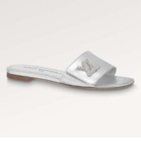 Louis Vuitton Women LV Shake Flat Mule Silver Metallic Lambskin Leather (7)