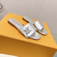 Louis Vuitton Women LV Shake Flat Mule Silver Metallic Lambskin Leather (7)