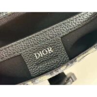 Dior Unisex CD Saddle Pouch Strap Beige Black Oblique Jacquard Black Grained Calfskin (2)