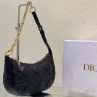 Dior Women CD Lounge Bag Black Supple Macrocannage Lambskin (10)